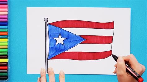 How to draw the Flag of Puerto Rico - YouTube