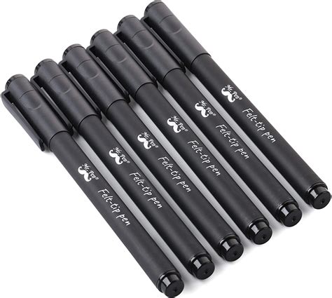 Mr. Pen- Pens, Felt Tip Pens, Black Pens, Pack of 6, Fast Dry, No Smear ...