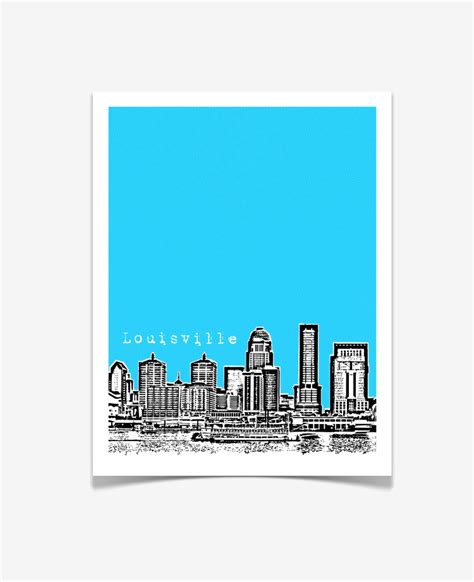 Louisville Poster City Skyline Art Print Louisville Kentucky | Etsy