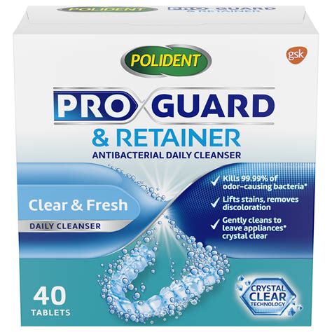 Polident ProGuard & Retainer Daily Cleansing Tablets, Mouth Guard ...