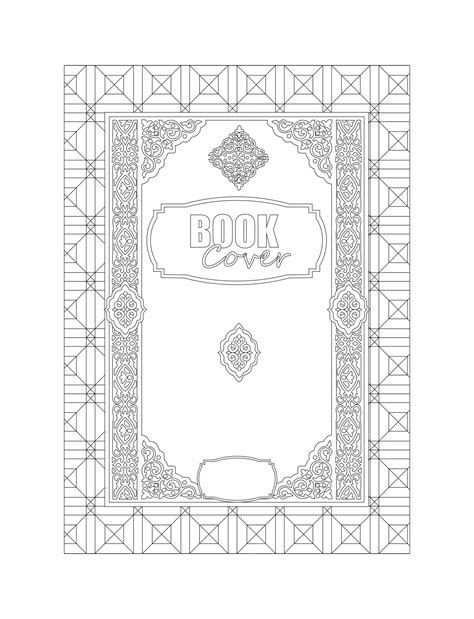 Premium Vector | Book cover black and white border and frame.