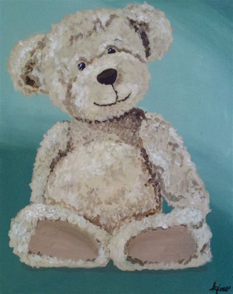 My original painting: Teddy bears are huge in my house... I had to ...