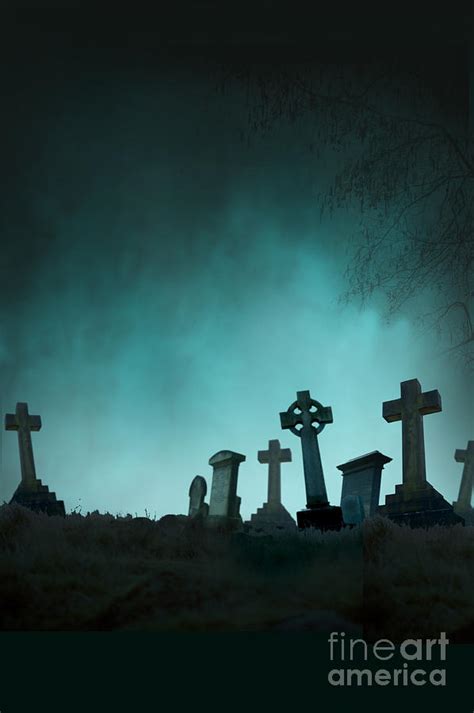 Graveyard At Night Photograph by Lee Avison - Pixels