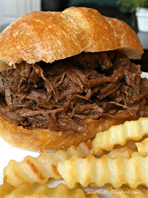 Best-Ever Slow Cooker BBQ Beef Sandwiches (Easy) - Sweet Little Bluebird