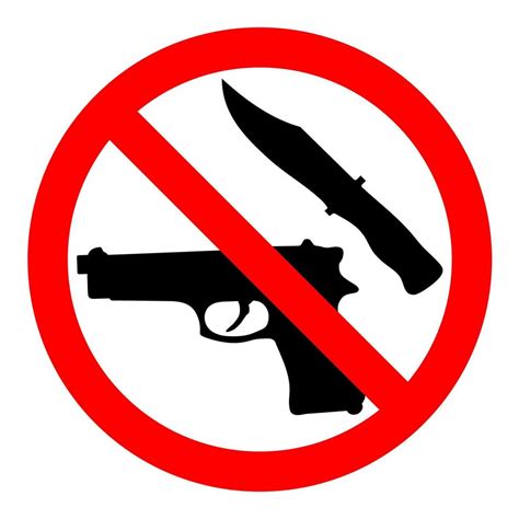 Weapons prohibited sign illustration 13918464 Vector Art at Vecteezy