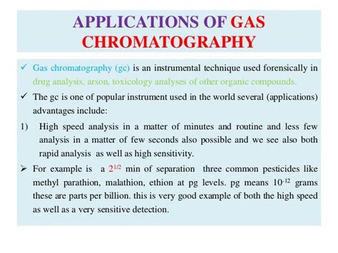 APPLICATIONS OF GAS CHROMATOGRAPHY [APPLICATIONS OF GC] BY Prof. Dr.