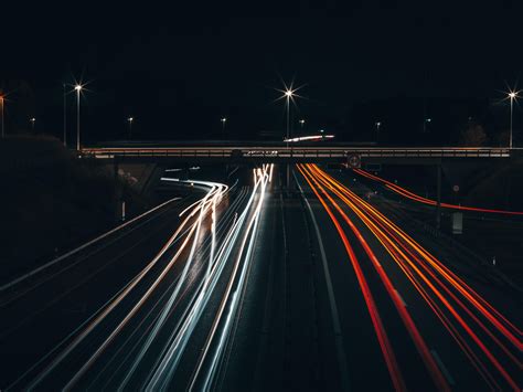 wallpaper road, night, long exposure, traffic, city HD : Widescreen : High Definition : Fullscreen