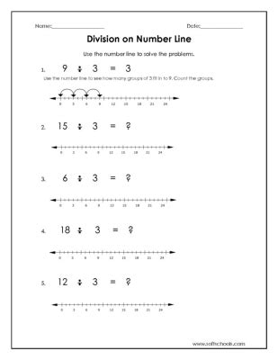 Division Number Line Worksheet - Mattie Haywood's English Worksheets