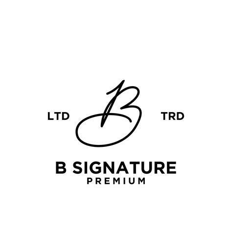 Signature letter B hand write logo design 9516183 Vector Art at Vecteezy