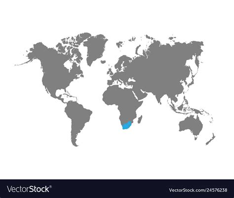 South africa is highlighted on the world map Vector Image