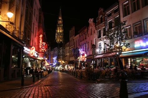 Brussels. Nightlife street scene in Brussels, Belgium , #sponsored, #Nightlife, #Brussels, # ...