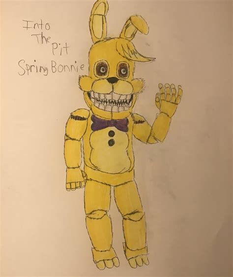 An Into the pit Spring Bonnie drawing : r/fivenightsatfreddys