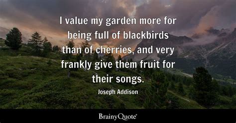 Joseph Addison - I value my garden more for being full of...