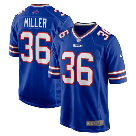 Men's Nike Herb Miller Royal Buffalo Bills Game Jersey - Touch Down Line