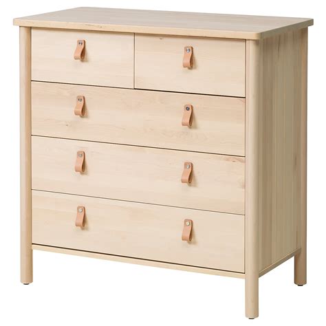 BJÖRKSNÄS birch, Chest of 5 drawers, 90x90 cm - IKEA