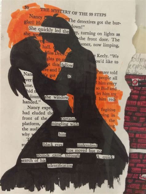 More altered book pages/found poetry or quotes "Love- This is a clever ...