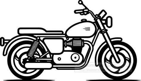 Transportation Outline Clipart-motorcycle-black-outline