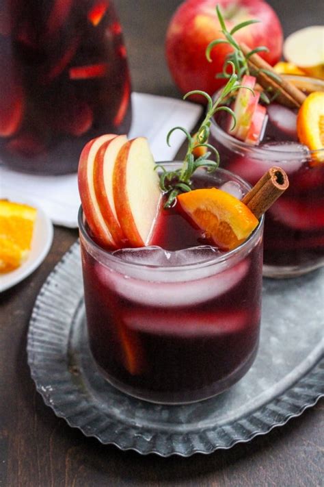 Fall Sangria with Apple Cider, Red Wine & Bourbon (Hot or Iced)