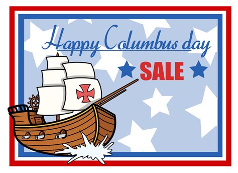 Happy Columbus Day Sale Graphic Banner Royalty-Free Stock Image - Storyblocks Images