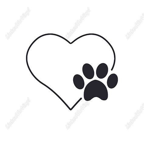 Paw Print In Heart Clipart