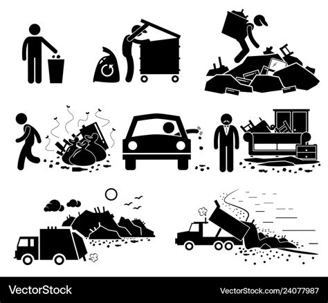 Rubbish trash garbage waste dump site stick Vector Image