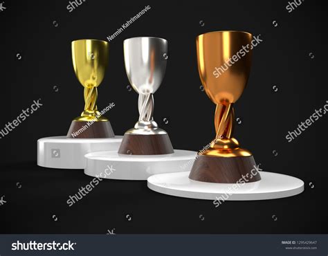 Trophy Gold Silver Bronze Winner Award Stock Illustration 1295429647 | Shutterstock