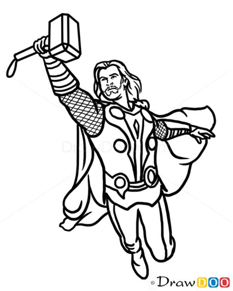 Thor Cartoon Drawing | Free download on ClipArtMag