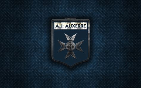 Download wallpapers AJ Auxerre, French football club, blue metal ...