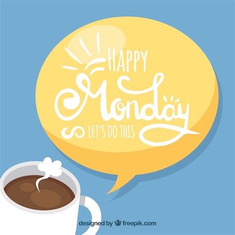 Happy monday, coffee with a message Vector | Free Download