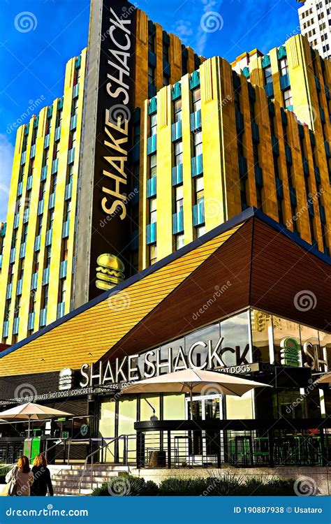 Shake Shack Burger Restaurant on the Las Vegas Strip Editorial Stock Photo - Image of exterior ...