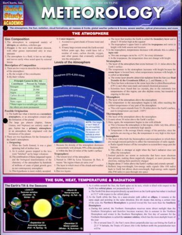 Campus Store : Meteorology Laminated Reference Chart