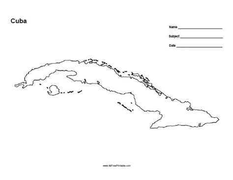 Cuba Map Coloring Page