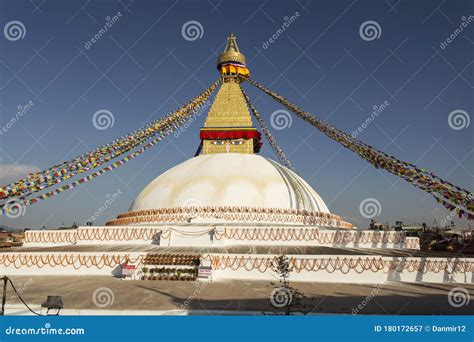 Boudhanath Stupa in Kathmandu, Nepal. the Buddhist Stupa of Boudhanath Dominates the Skyline, it ...