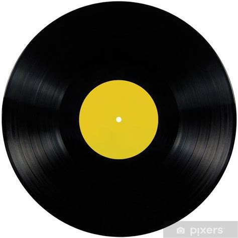 Poster Vinyl lp album disc isolated long play disk blank record yellow - PIXERS.US | Record wall ...