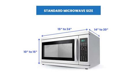 the standard microwave size is shown with measurements