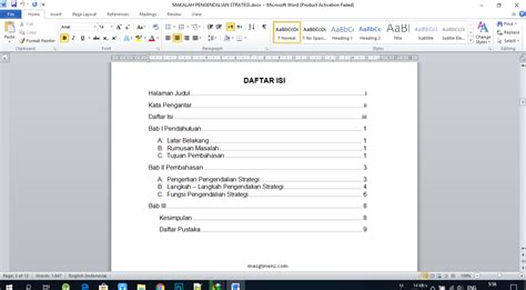 Cara Membuat Daftar Isi Dan Daftar Gambar Di Word – Hongkoong