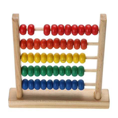 Mini Wooden Abacus Children's Early Math Learning Toy Numbers Counting Calculating Beads Abacus ...