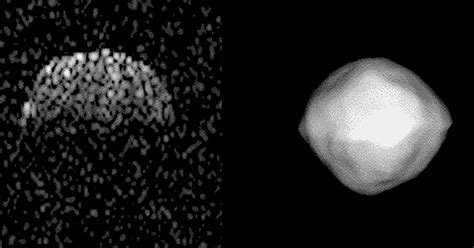 Estimated shape of asteroid Bennu (right) and… | The Planetary Society