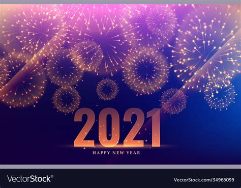 2021 happy new year fireworks celebration event Vector Image