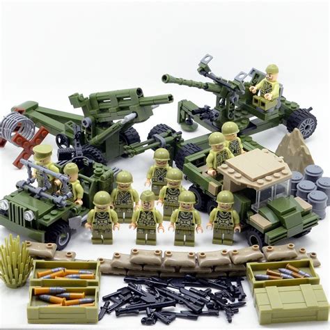 4in1 US Army Weapon Gun World War 2 Military SWAT Lego Minifigure Toys