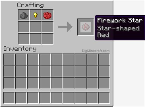 the firework star map in minecraft, with an arrow pointing up at it