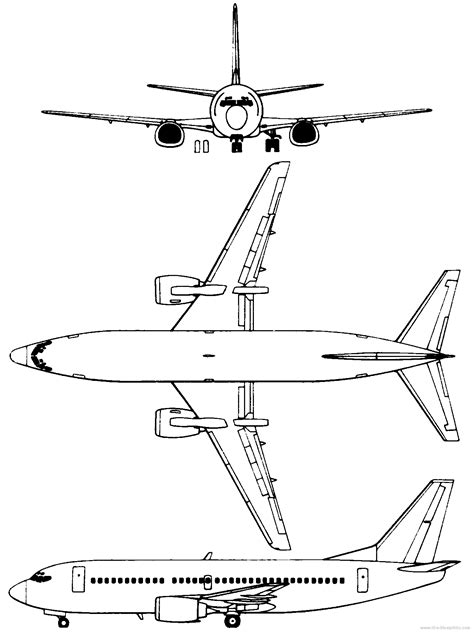 1984 Boeing 737-300 blueprints free - Outlines