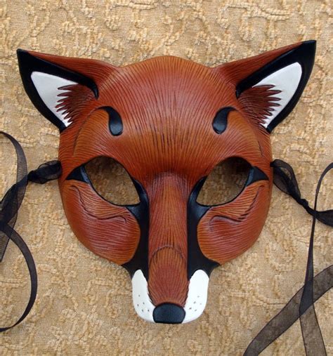 Red Fox Mask ...handmade leather fox mask