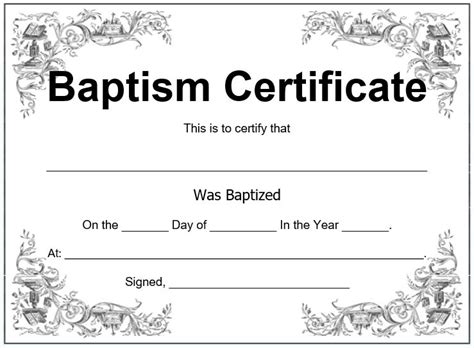 Printable Baptism Certificate Templates [MS Word] - Best Collections