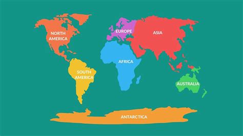 Continents And Oceans Map For Kids