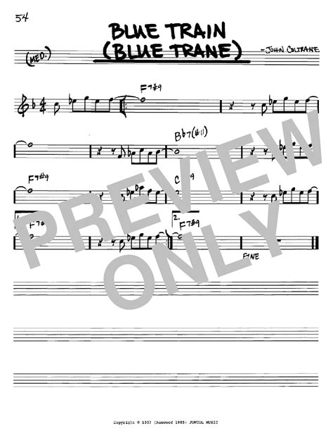 John Coltrane - Blue Train (Blue Trane) sheet music