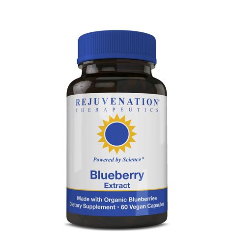 Organic Blueberry Extract 350mg, 60 Vegan Capsules, Brain Health & Antioxidants - Rejuvenation ...