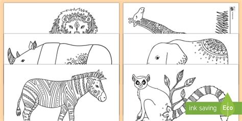 Wild Animal Pictures| Mindfulness Colouring Sheets PDF