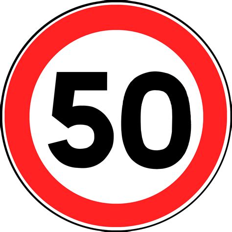 Download France Speed Limit 50 - Road Signs Speed Limit | Transparent PNG Download | SeekPNG