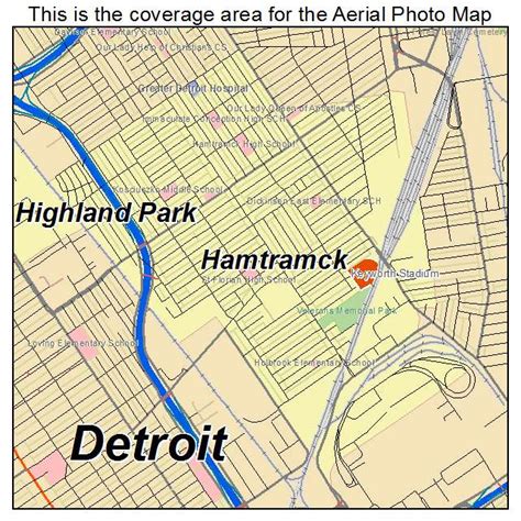 Aerial Photography Map of Hamtramck, MI Michigan